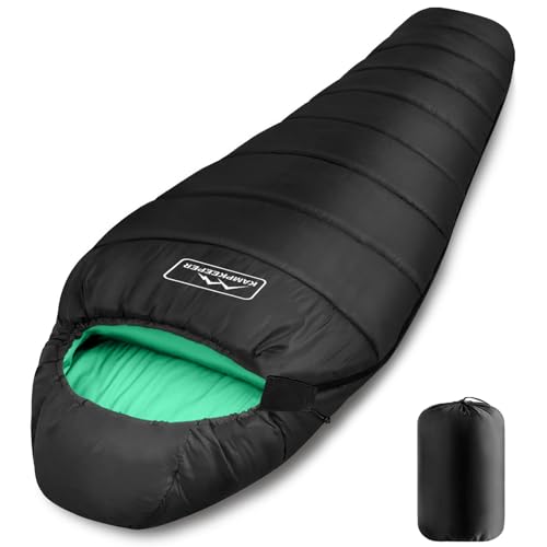 KAMPKEEPER Mummy Sleeping Bag, Cold Weather Camping Sleeping Bag, 32℉ 3-4 Seasons Adults Sleeping Bag, Non-Snag Zipper wit...