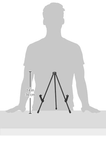 Amazon Basics Tabletop Instant Easel, Black Steel Table Top Easels for Display, Adjustable & Portable Tripod for Painting...