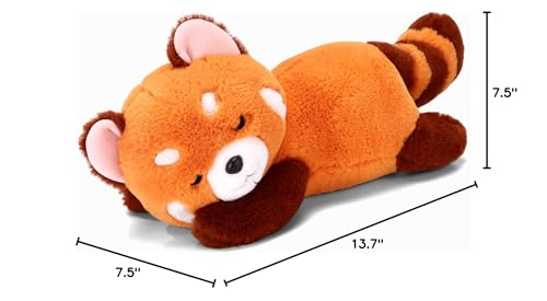 Red Panda Stuffed Animal Pillow - Cute Plush Toy Plushie Gift for Girlfriend Kids Birthday - 13.7" Panda Pillow