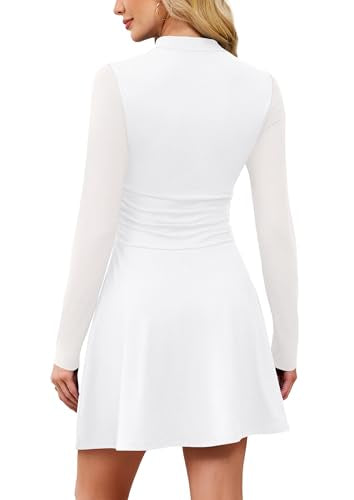 OFEEFAN Long Sleeve Dress Fall Homecoming Formal Party Club Mini Dresses Date Outfits
