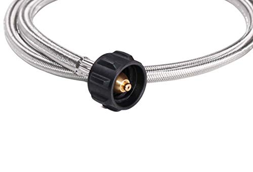 DOZYANT 5 Feet Stainless Steel Braided Propane Adapter Hose 1 lb to 20 lb Converter Replacement for QCC1 / Type1 Tank Conn...