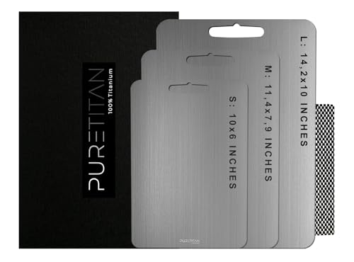 Pure Titan® Non-Porous Titanium Cutting Board – Superior Hygiene, Dishwasher Safe & Non-Slip | Ideal for Chefs, Raw Meat, ...