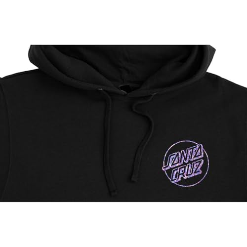 SANTA CRUZ Opus Dot P/O Hooded Relaxed Sweatshirt Black w/Diamond Foil Lg Womens