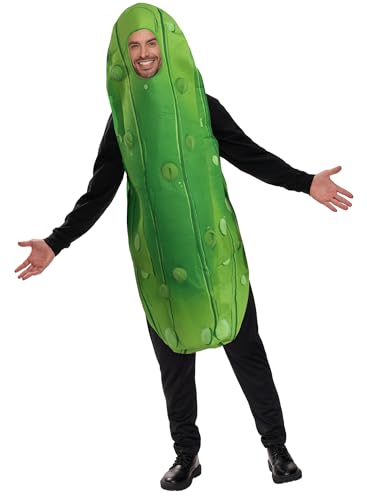 Spooktacular Creations Halloween Pickle Adult Unisex Food Costume, Funny Men's Cosplay Jumpsuit