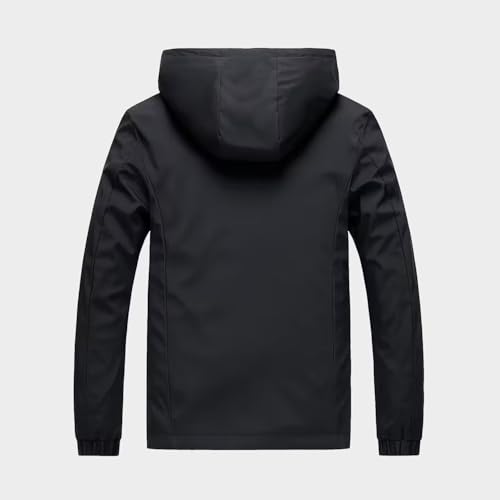 Men’s Hooded Coat featuring Zipper Pockets, Casual Sport Style, Polyester Lining, Suitable for Spring & Fall Casual Use