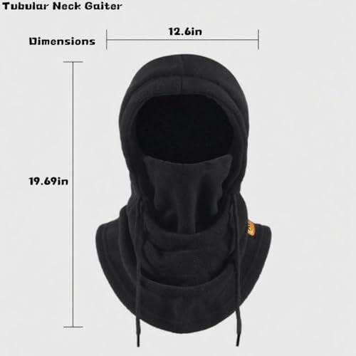 1PC All-Season Thermal Balaclava Fleece Windproof Face Mask with Neck Gaiter Cold-Weather for Skiing Motorcycle Hiking