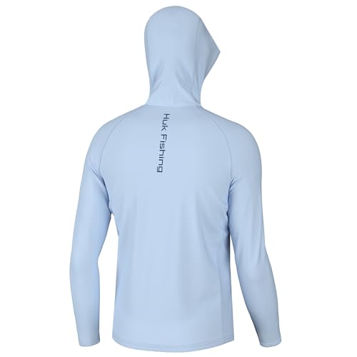 HUK Mens Pursuit Vented Long Sleeve Hoodie, Fishing Shirt with Hood