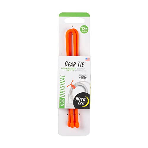 Nite IZE, Inc. GT12-31-2R3 Nite IZE Original Gear, Reusable Rubber, 12 Inch, 2-Pack, Bright Orange, Made in The USA Twist ...