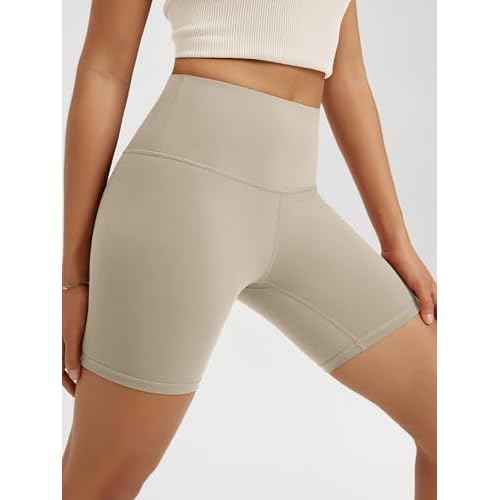 ODODOS 2-Pack High Waist Workout Shorts for Women Tummy Control Workout Gym Athletic Biker Shorts-6" / 8" Inseam