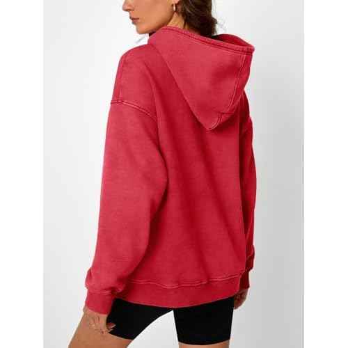 Trendy Queen Oversized Hoodies for Women Acid Wash Sweatshirt Cute Pullover Fall Winter Long Sleeve Shirts
