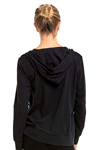 Sofra Women's Thin Cotton Zip Up Hoodie Jacket