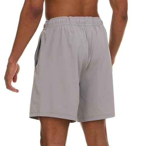 Champion Mens Swim Trunks with Compression Liner, 2 in 1 Mens Bathing Suit Shorts, 7 Inch Inseam Board Shorts for Swimming