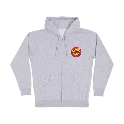 SANTA CRUZ Classic Dot Zip Hooded Heavyweight Sweatshirt Maroon XL Mens