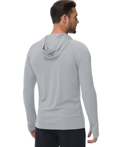 Boladeci Men's UPF 50+ Sun Protection Lightweight Hoodie Shirts Long Sleeve Fishing Shirts SPF UV Hiking Swim
