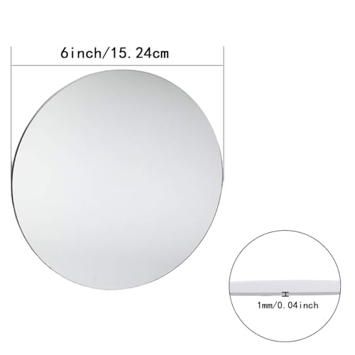 16Pack Round Mirror Plates for Centerpieces Tables, 6inch Mirror Trays Circle Mirror Plates for Tables Decoration, Circula...