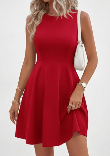 PRETTYGARDEN Cocktail Dresses for Women Summer 2026 Elegant Classy Spring A Line Sleeveless Mini Short Party Dress Pockets