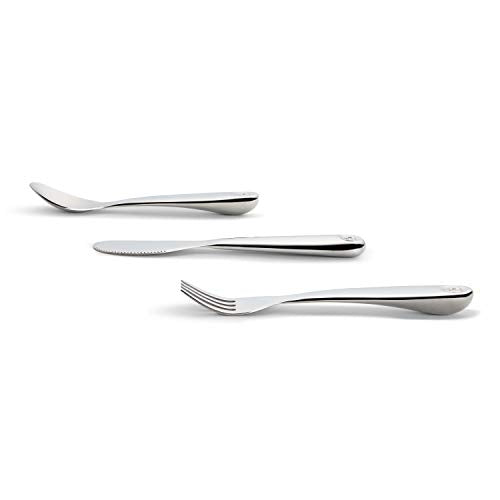 Munchkin Polish Toddler Utensils, Includes Fork, Knife and Spoon, Stainless Steel, 3 Piece