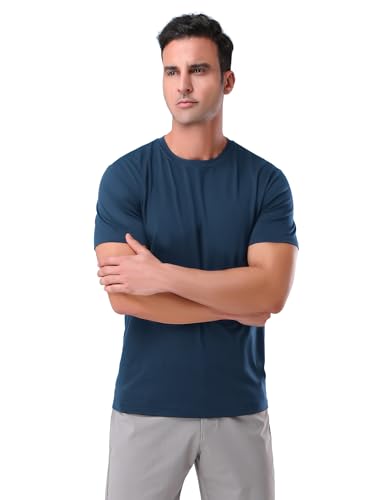 Pioneer Camp Mens Bamboo Viscose T Shirt Ultra Soft Plain Tshirts for Men Cooling Crew Neck Casual Basic Tee Shirt Undershirt