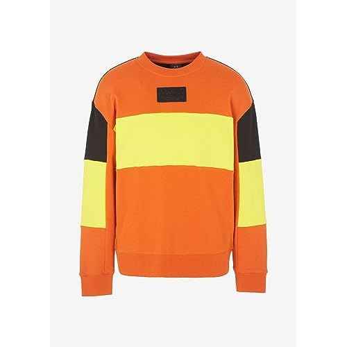 Armani Exchange mens Cotton French Terry Colorblock Pullover Sweatshirt