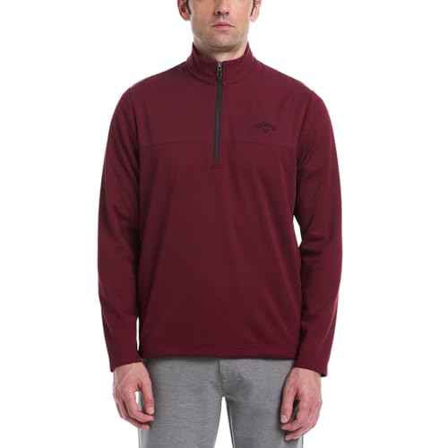 Callaway Quarter Zip Pullover Men Sweater, UPF 50 Sun Protection Long Sleeve Golf Pullovers for Men, Going Out Tops