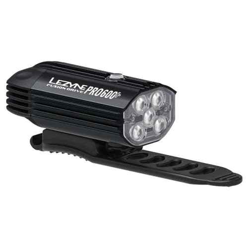 LEZYNE Fusion Drive Front Bicycle Light - Durable IPX7 Waterproof USB-C Rechargeable LED Bike Headlight with 3 Solid & 3 Flash Modes - Integrated Silicone Rubber Strap Mount - 500/600 Lumen Options