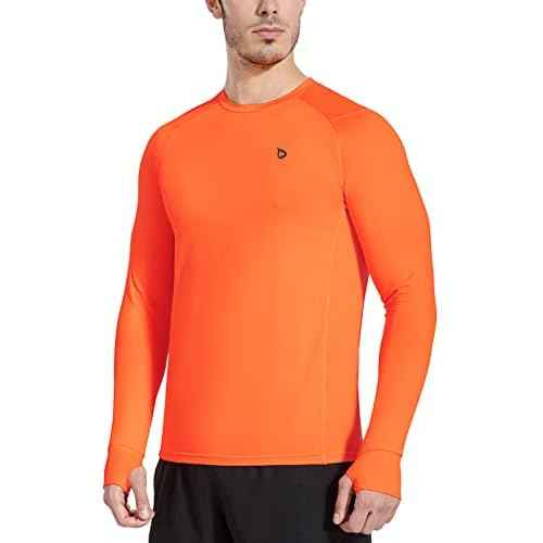 baleaf Men's Long Sleeve Running Shirts with Thumbholes Quick Dry Athletic Shirt Workout Training Top