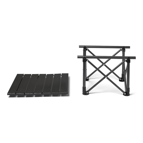 Amazon Basics Camping Table, Small, Folding, Camping Essentials, Black
