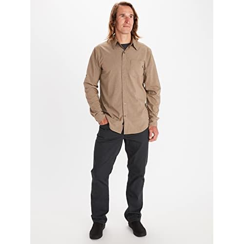 MARMOT Men's Aerobora Long Sleeve Button-Down Shirt - Lightweight, Packable, Quick-Drying UPF Protection