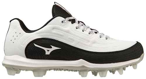 Mizuno 9-Spike Advanced Finch Elite 6 Low Women's TPU Molded Softball Cleat | White-Black| US Womens 5