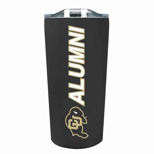 Campus Colors Collegiate Stainless Steel Travel Tumbler for Alumni - 18 oz - Double Walled Insulated Drinkware (Colorado Buffaloes - Black)