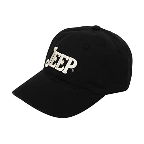 Jeep Vintage Script Logo Heavy Chino Twill Hat Adjustable Buckle Closure