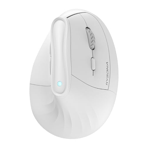 KYSONA 57° Ergonomic Wireless Tower Mouse, Vertical Quiet Ergo Mouse, Bluetooth(BT5.0,BT3.0)&2.4G, (800/1200/2400/2400/400...