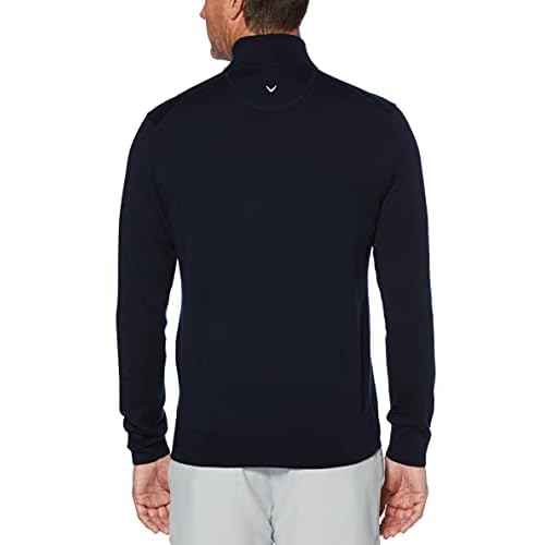 Callaway Weather Series Men's 1/4 Zip Golf Sweater with Mock Collar, Thermal Merino Wool, Breathable Soft Fabric