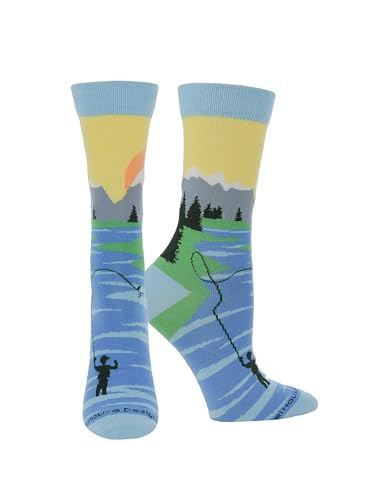 WHD Fly Fishing Crew Socks for Women & Men | Fishing Gift, Outdoor Adventure Socks