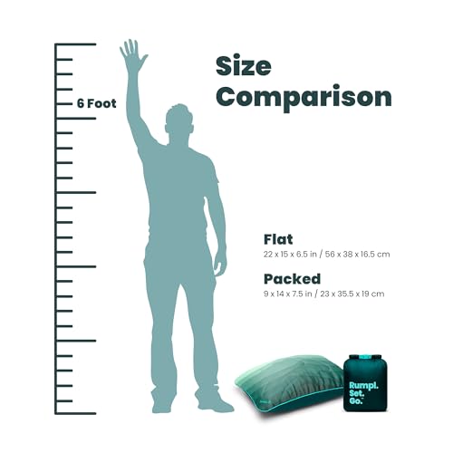 Rumpl The Adjustable Camp Pillow - Full Size Packable Outdoor and Travel Pillow, Two-Sided Temperature Control, 22" x 15",...