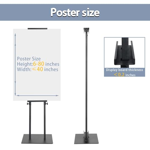 STANDNEE Poster Stand Heavy Duty Poster Board Stand, Double-Sided Poster Sign Stand Up to 83 inches, Adjustable Poster Hol...
