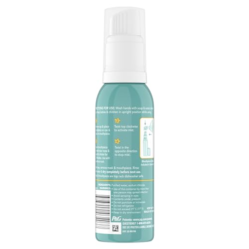 Vicks Sinex Kids Saline Easy Mist Refill, Drug Free Saline, Ages 1 Month+, Gently Clears and Soothes Everyday Stuffy Noses, Safe for Daily Use, 1.7 OZ