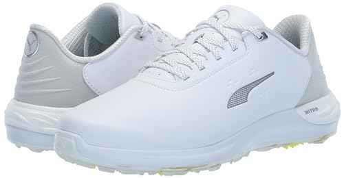 PUMA Golf Men's PHANTOMCAT Nitro Golf Shoes, Puma White-Puma Silver-Feather Gray, 13 Wide