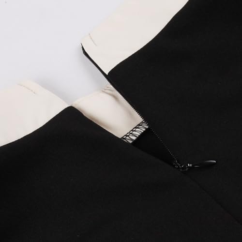 50s Style Dresses for Women Vintage Short Sleeve Tie Neck Swing Dress Midi Prom Dress with Belt