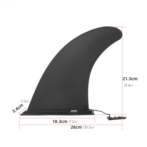 1PC Original Style Slide-in Surfboard Fins - Quick Detach Fin Box System for Paddleboards, Universal 9inch Size, Black