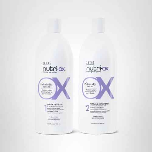 NUTRI-OX Gentle Shampoo & Conditioner | Thicker, Fuller-Looking Hair | Color Treated Hair | Peppermint | Clinically & Dermatologically Tested | 33.8 Fl Oz