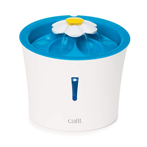 Catit LED Flower Fountain with Triple Action Filter, Cat Drinking Water Fountain, 3 L