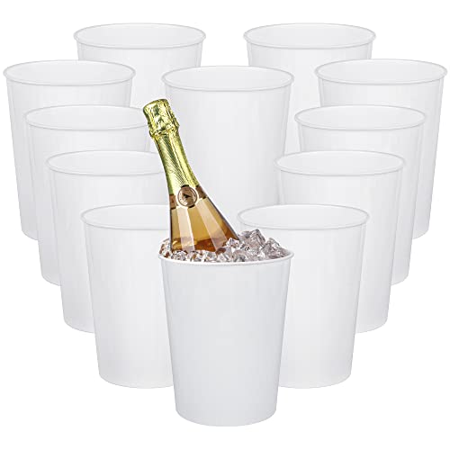 12 Pack Ice Buckets for Parties, Plastic Wine Cooler for Champagne, Beverage, Soda and Beer, Classic Wine Bottle Chiller f...