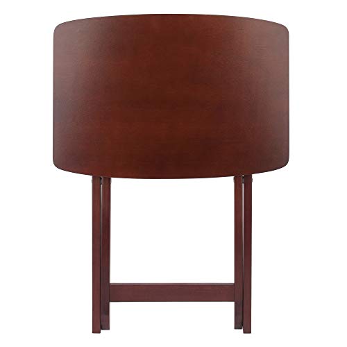 Winsome Darlene Set of 2 Foldable Snack Tables, for Living Room, 26", Walnut