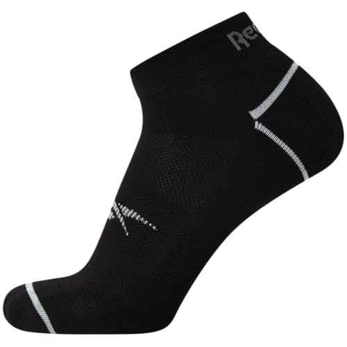 Reebok Mens Quarter Socks - 12 Pack Performance Stretch Moisture Wicking Athletic Running Ankle Socks for Men