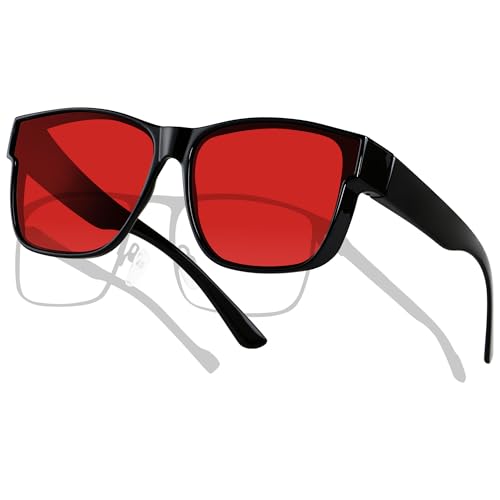 ANDWOOD Fit Over Blue Light Blocking Glasses for Women Men Fitover Computer TV Gaming AR Coatings Lens Improve Sleep