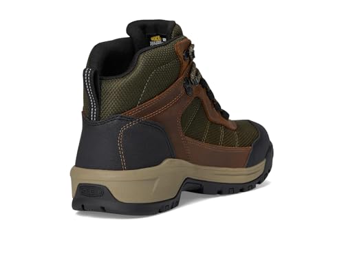 KEEN Utility Men's Skokie Hiker Style Mid Height Soft Toe 90 Degree Waterproof Work Boots, Forest Night/Black, 7 D