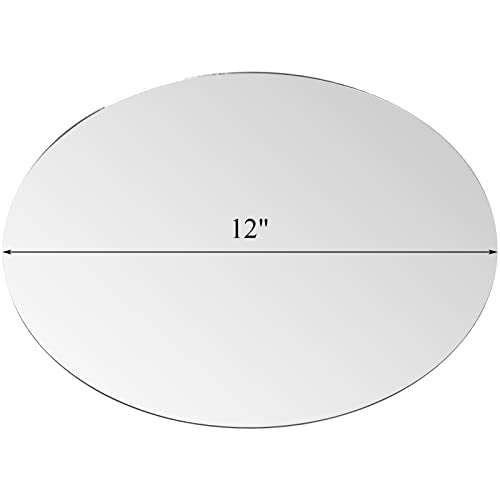 Suwimut Set of 12 Round Mirrors for Centerpieces, 12 Inch Glass Mirrors Candle Plate Circle Mirror Trays Large Glass Mirro...