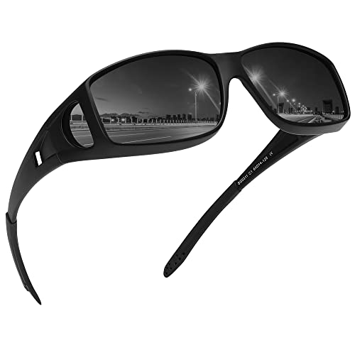 MEETSUN Fit Over Glasses Sunglasses for Men Women,Wrap Around Sunglasses Polarized UV400 Protection