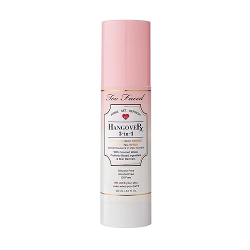 Too Faced Hangover 3-in-1 Primer & Setting Spray | Soothing & Hydrating Setting Spray for Face Makeup | Coconut Water